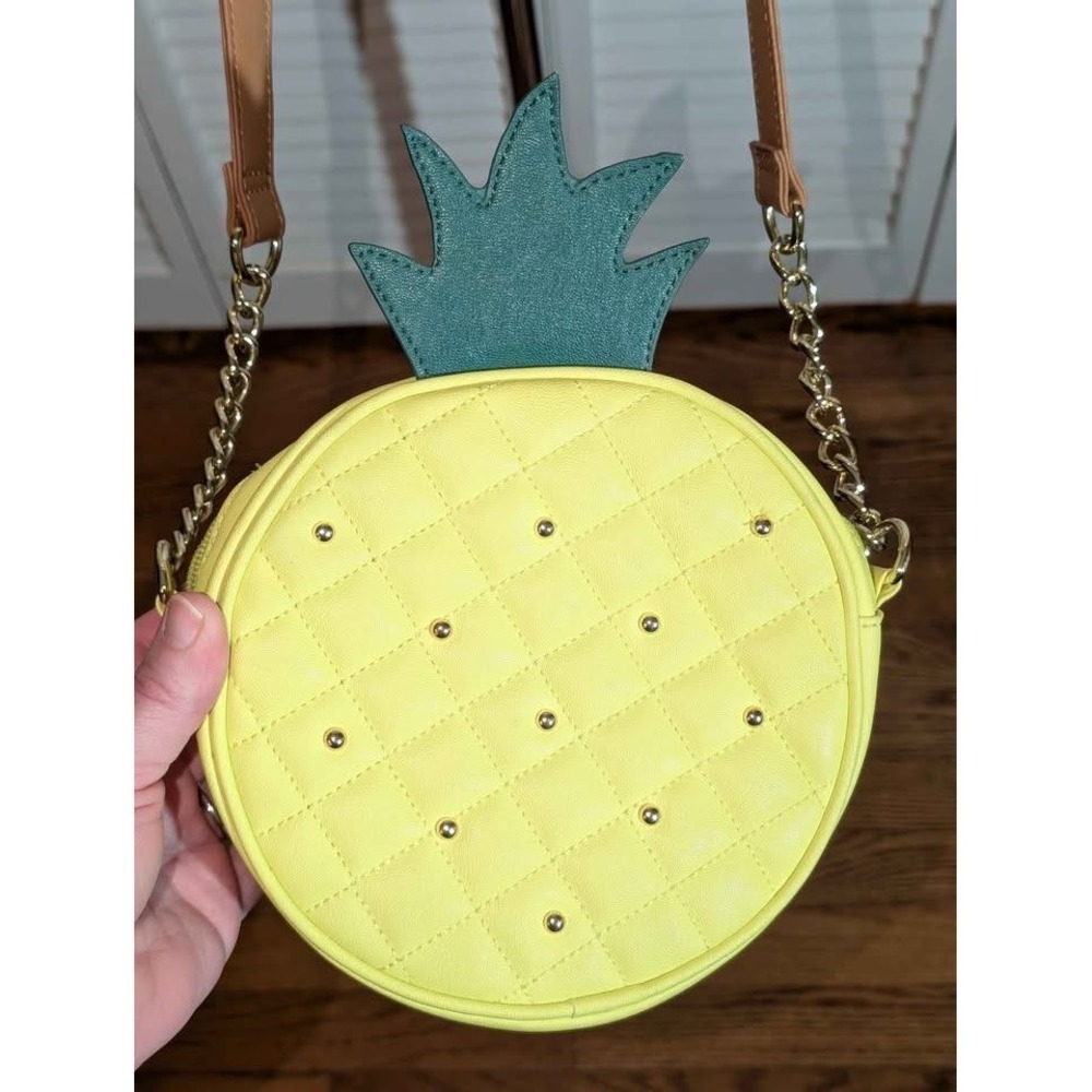 Luv Betsey by Betsey Johnson Pineapple Crossbody Bag Yellow Kawaii Novelty Purse